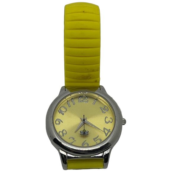 AVON Counting Critters Yellow Quartz Watch Silver Tone Stretch Band Untested - Picture 2 of 8
